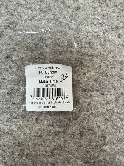 MODA  Fat Eighth Bundle - MAKE TIME by Aneela Hoey 100% Cotton