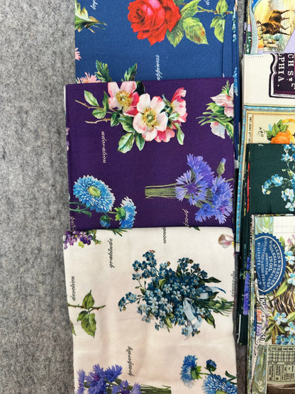 Moda AB Fat Quarter Bundle - FLEA MARKET FRESH by Cathe Holden 100% Cotton
