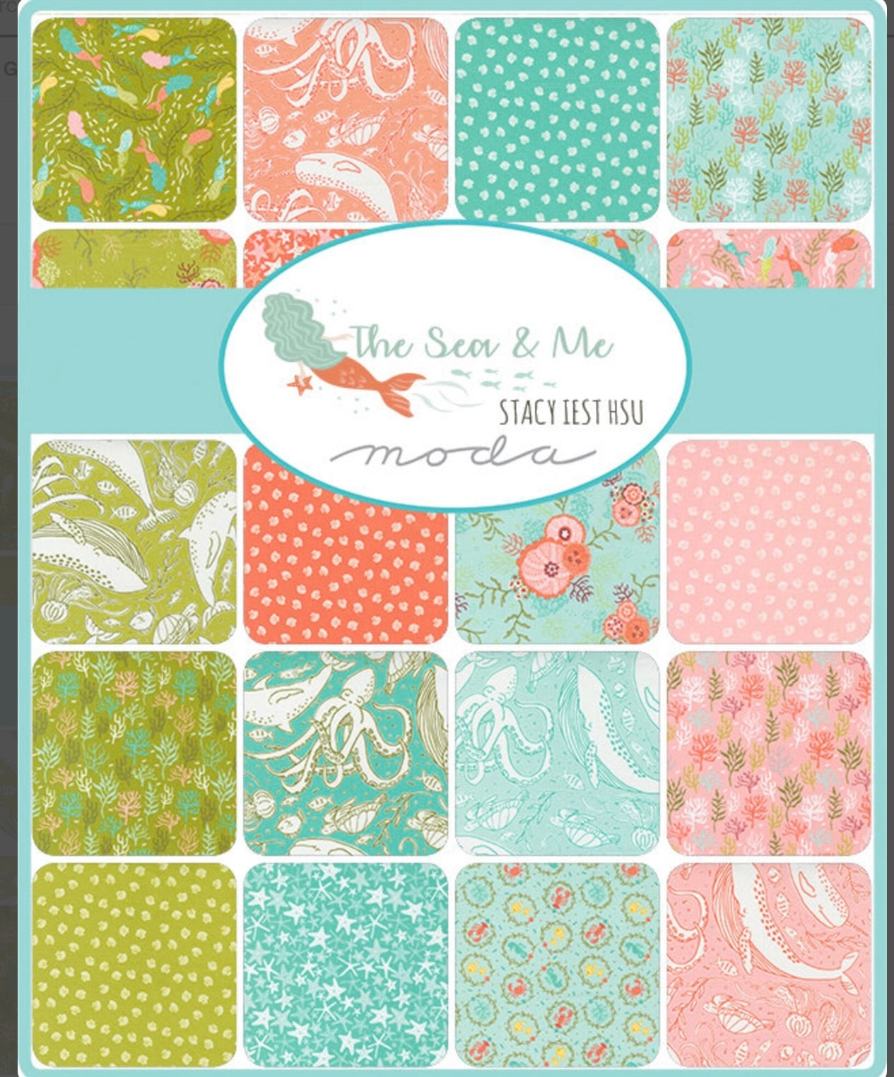 Moda Fat Quarter AB Bundle - THE SEA & ME  by Stacy Iest Hsu 100% Cotton