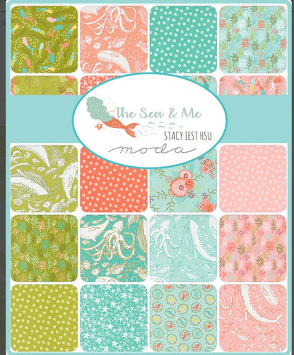 Moda Fat Quarter AB Bundle - THE SEA & ME  by Stacy Iest Hsu 100% Cotton