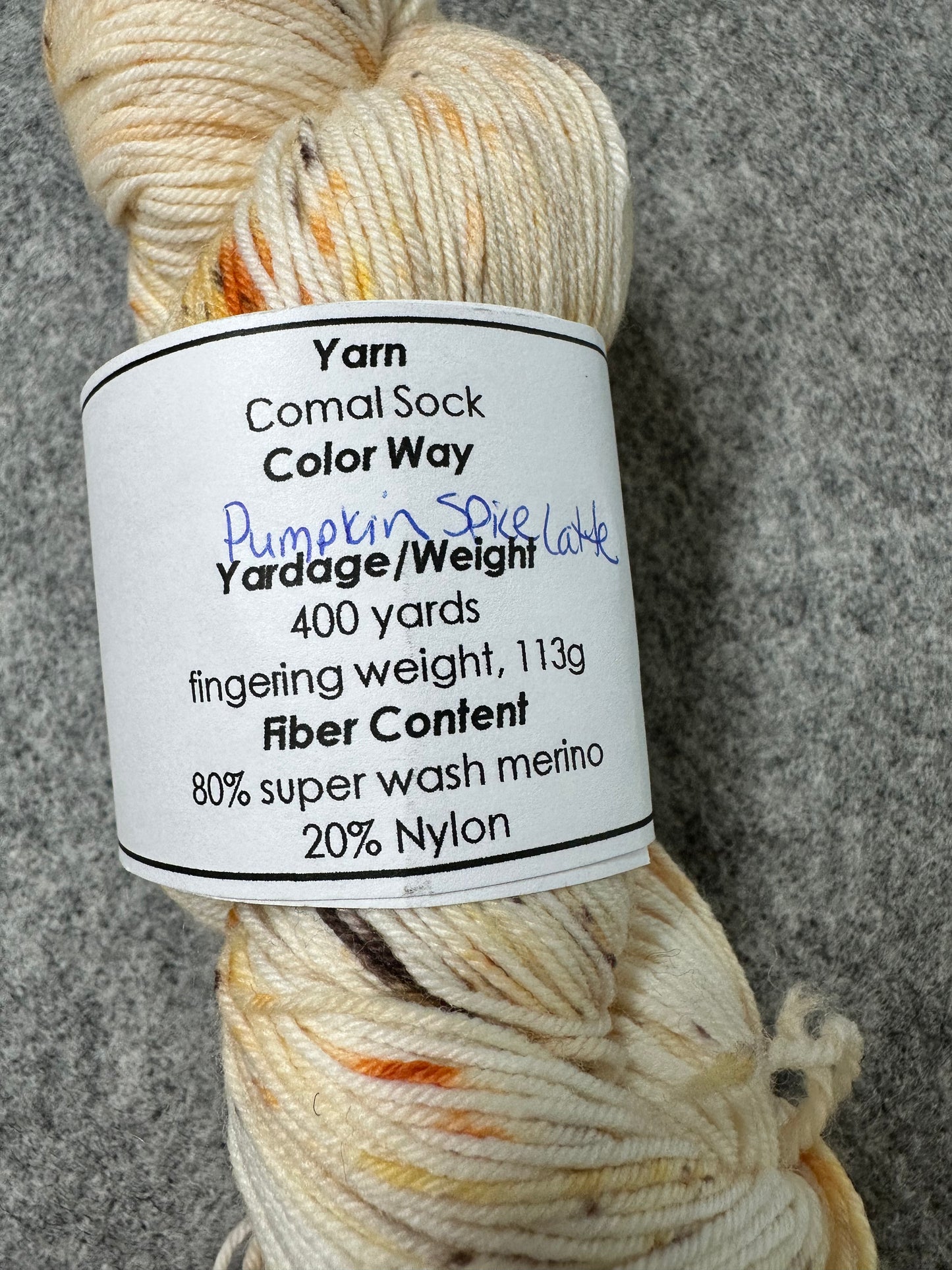 Savvy Skeins - Comal Sock - Pumpkin Spice Latte