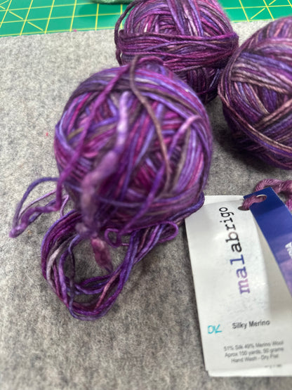 malabrigo yarn purple silky merino