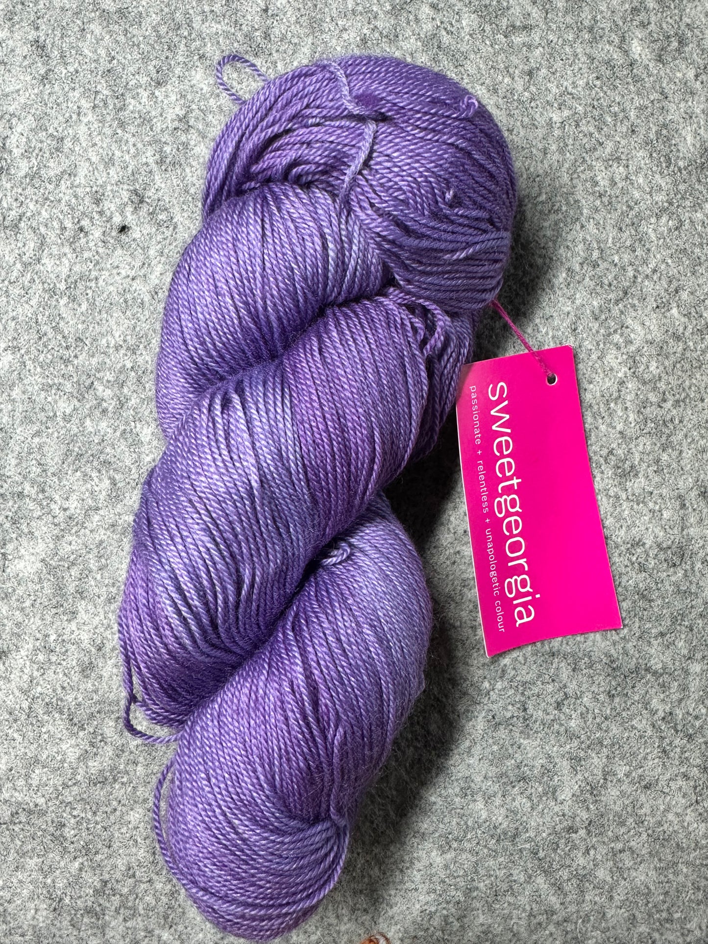 love sock yarn by sweet Georgia wisteria color